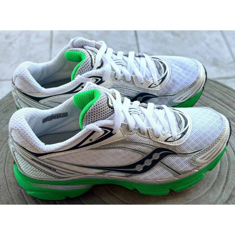 Saucony Mirage 11 Women's Running Shoes 10151-4 White/Green Pro Grid Size 7